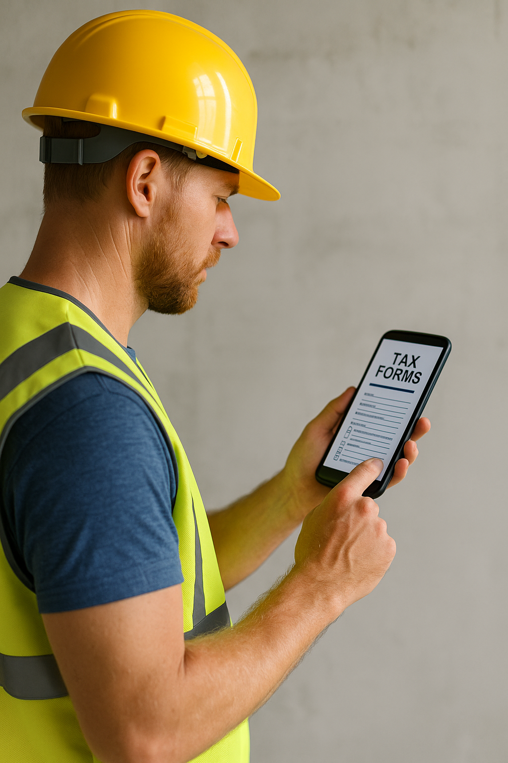 Worker filing online tax forms