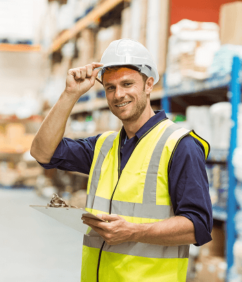 Worker in industrial setting